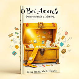 A captivating book cover for 'O Baú Amarelo - Desbloqueando a Memória'