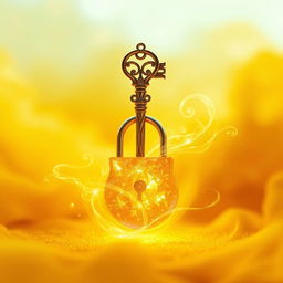 An abstract representation of unlocking memories, featuring vibrant yellow tones