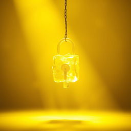 An abstract visual concept titled 'Unlocking the Memory', with a dominant yellow color palette
