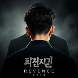 A dramatic poster featuring a 17-year-old male with Korean-style haircut, viewed from behind to obscure his face, creating an aura of mystery