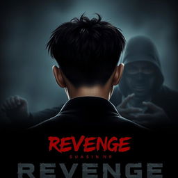 A dramatic poster featuring a 17-year-old male with Korean-style haircut, viewed from behind to obscure his face, creating an aura of mystery