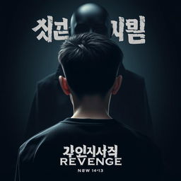 A dramatic poster featuring a 17-year-old male with Korean-style haircut, viewed from behind to obscure his face, creating an aura of mystery