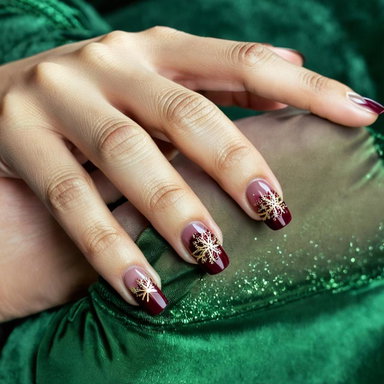 Purple, Gold & Red: A Masterpiece Nail Art