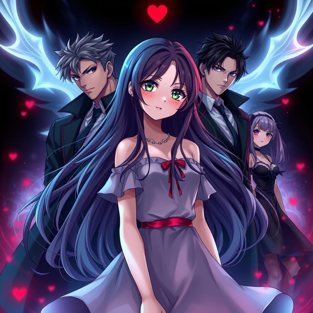 An anime-style cover featuring a girl with long, flowing hair, exuding charm and beauty