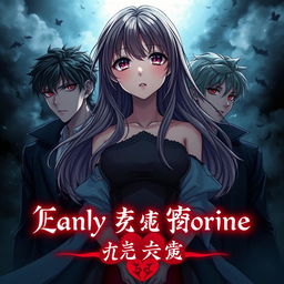 An anime-style cover featuring a beautiful girl surrounded by two handsome boys who are infatuated with her