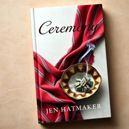 A captivating book cover design for 'Ceremony' by Jen Hatmaker, blending the themes of rebozos and burning sage