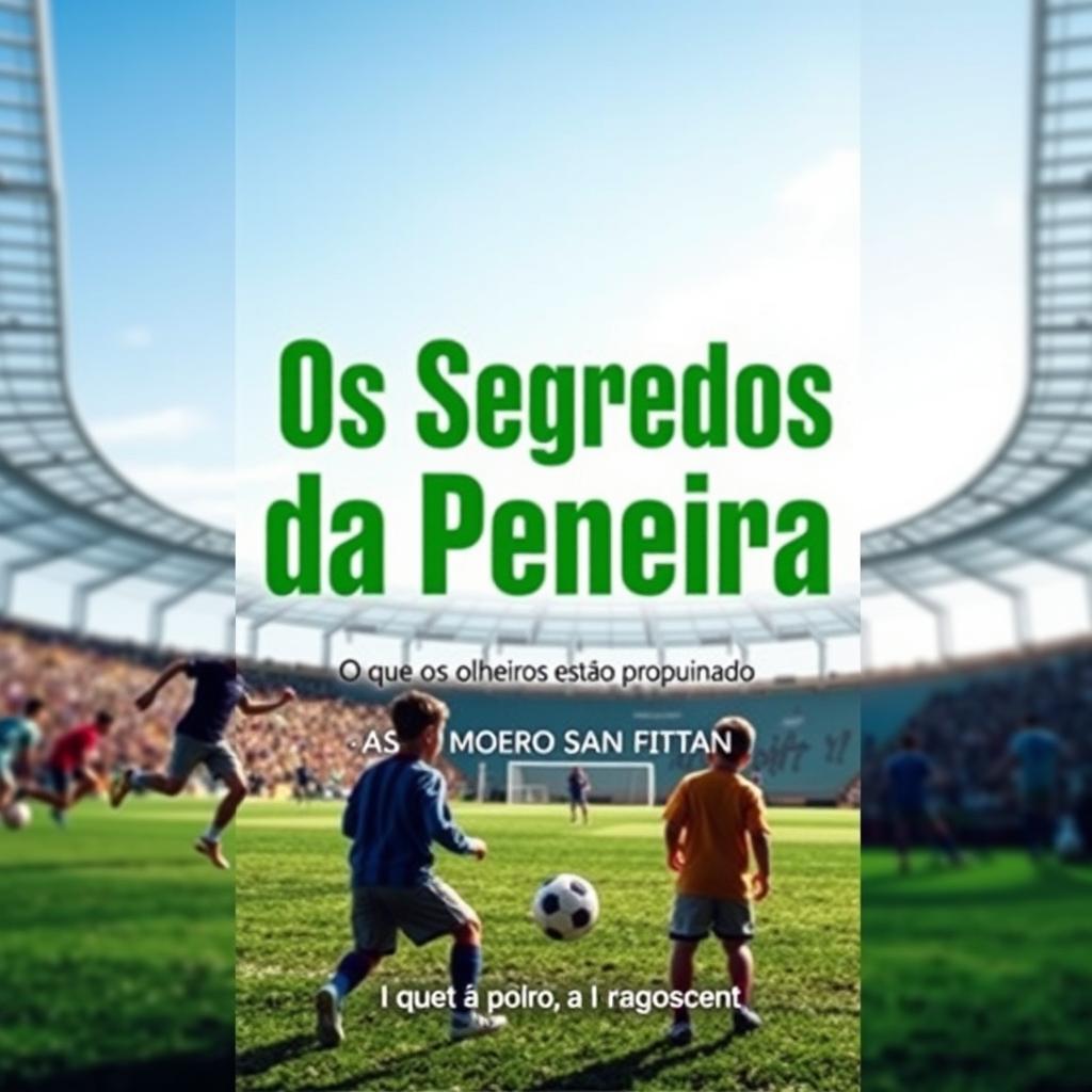 A captivating ebook cover design focused on soccer, featuring dynamic imagery of a soccer training session with young players showcasing their skills