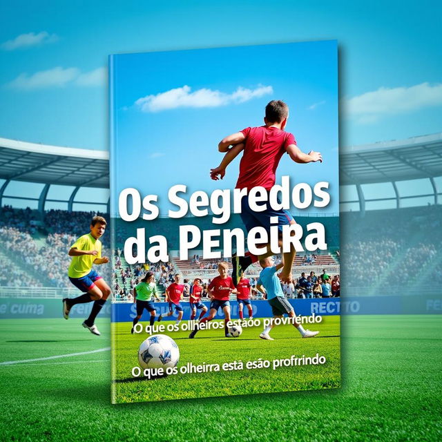 A captivating ebook cover design focused on soccer, featuring dynamic imagery of a soccer training session with young players showcasing their skills