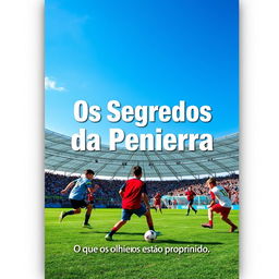 A captivating ebook cover design focused on soccer, featuring dynamic imagery of a soccer training session with young players showcasing their skills
