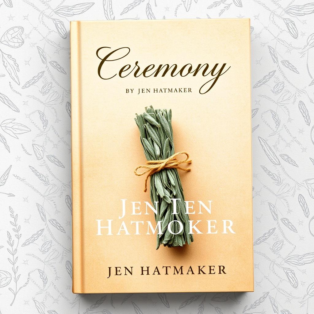 A beautifully designed book cover for 'Ceremony' by Jen Hatmaker, featuring a prominent and artistic representation of a sage bundle