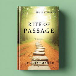 A stunning book cover design for 'Rite of Passage: A Memoir' by Jen Hatmaker, featuring a symbolic representation of personal growth and transformation