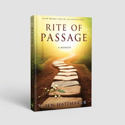 A stunning book cover design for 'Rite of Passage: A Memoir' by Jen Hatmaker, featuring a symbolic representation of personal growth and transformation