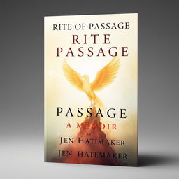 A powerful book cover design for 'Rite of Passage: A Memoir' by Jen Hatmaker, symbolizing the theme of rebirth