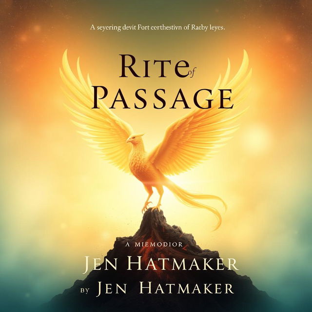 A powerful book cover design for 'Rite of Passage: A Memoir' by Jen Hatmaker, symbolizing the theme of rebirth