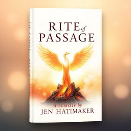 A powerful book cover design for 'Rite of Passage: A Memoir' by Jen Hatmaker, symbolizing the theme of rebirth