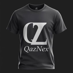 A stylish T-shirt design featuring the letters Q and Z seamlessly interconnected into a unique logo