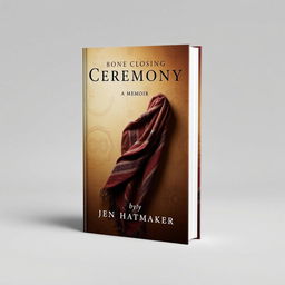 A striking book cover design for 'Ceremony: A Memoir' by Jen Hatmaker, featuring a bone closing rebozo, which is an intricately woven shawl used in traditional ceremonies