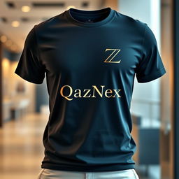 A fashionable T-shirt design showcasing the letters Q and Z artistically fused together into a single, elegant logo