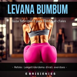 A vibrant and inspiring digital image for an eBook cover featuring a woman from the back in a squat pose, highlighting her toned glutes