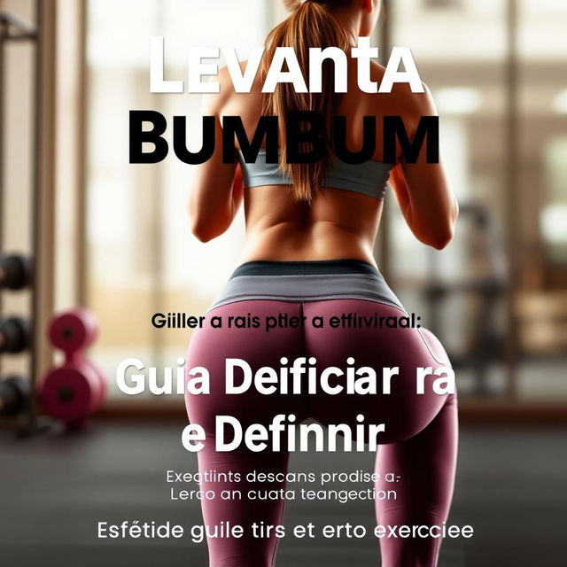 A vibrant and inspiring digital image for an eBook cover featuring a woman from the back in a squat pose, highlighting her toned glutes