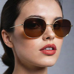 An intense close-up photograph showcasing 90s inspired sunglasses