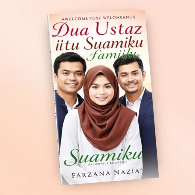 A book cover design featuring two attractive men and one woman wearing a hijab and niqab