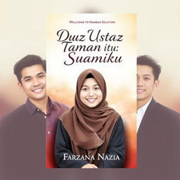 A book cover design featuring two attractive men and one woman wearing a hijab and niqab