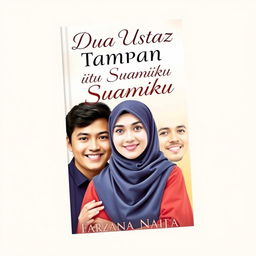 A book cover design featuring two attractive men and one woman wearing a hijab and niqab