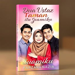 A book cover design featuring two handsome men and one woman dressed in a hijab and niqab