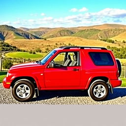 A vibrant red 2000 Chevy Grand Vitara, featuring its four-door layout