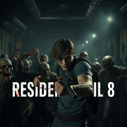 A suspenseful scene from 'Resident Evil 8: Reboot' teaser trailer, showcasing a dark and foreboding environment filled with terrifying, bloodthirsty zombies
