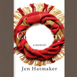 A striking book cover design for "Ceremony: A Memoir" by Jen Hatmaker, featuring a circular arrangement of a beautifully woven scarf with intricate fringes