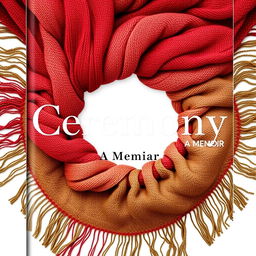 A striking book cover design for "Ceremony: A Memoir" by Jen Hatmaker, featuring a circular arrangement of a beautifully woven scarf with intricate fringes