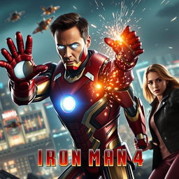 An electrifying scene from the 'Iron Man 4' teaser trailer, featuring Robert Downey Jr