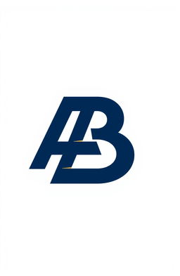 A modern and minimalist logo design featuring a sleek monogram of the letters 'A' and 'B', creatively intertwined