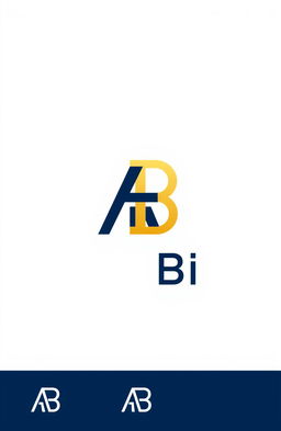 A modern and minimalist logo design featuring a sleek monogram of the letters 'A' and 'B', creatively intertwined