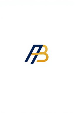 A modern and minimalist logo design featuring a sleek monogram of the letters 'A' and 'B', creatively intertwined