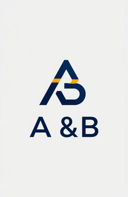 A modern and minimalist logo design featuring a sleek monogram of the letters 'A' and 'B', creatively intertwined