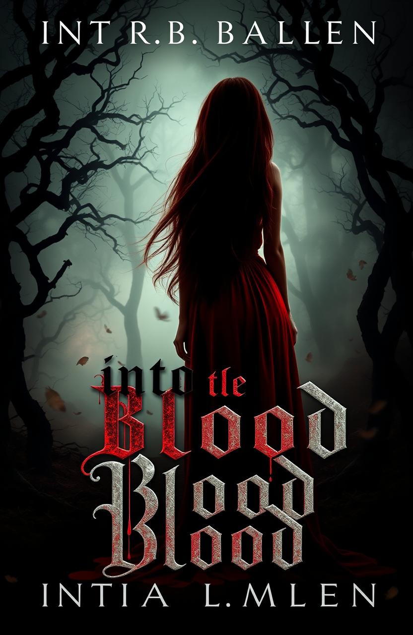 A captivating and dramatic book cover for 'Into the Blood'