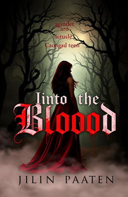 A captivating and dramatic book cover for 'Into the Blood'