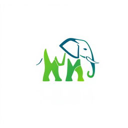A creative logo design for '万象文旅广告中心' featuring an abstract elephant integrated with stylized letters