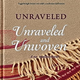 An elegant book cover design for "Unraveled and Unwoven: A Memoir" by Jen Hatmaker, featuring a beautifully woven rebozo with decorative fringe detailing as the focal point