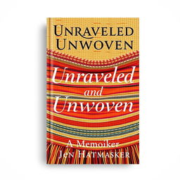 A beautifully designed book cover for "Unraveled and Unwoven: A Memoir" by Jen Hatmaker, showcasing a stunning woven rebozo as the central element