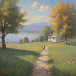 An impressionistic representation of a sinless life, highlighting virtuous actions, harmonious social interactions, tranquil natural landscapes, healthy lifestyles, and an aura of peaceful serenity pervading everyday scenes