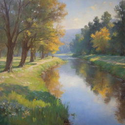 An impressionistic representation of a sinless life, highlighting virtuous actions, harmonious social interactions, tranquil natural landscapes, healthy lifestyles, and an aura of peaceful serenity pervading everyday scenes