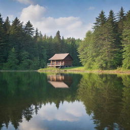 A tranquil serene landscape, embodying peace and quiet