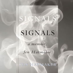 A captivating book cover for "Signals: A Memoir" by Jen Hatmaker, featuring ethereal smoke as the central visual element