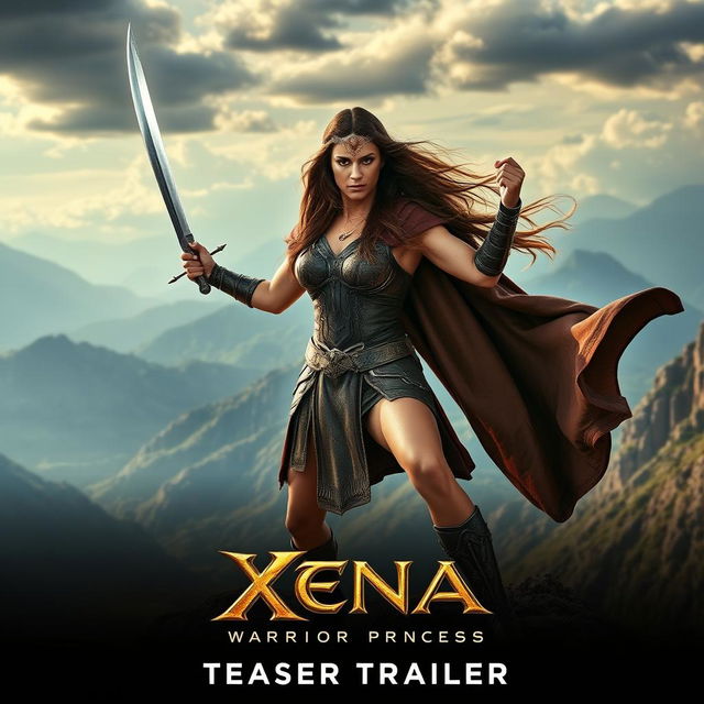 A dynamic scene from the upcoming teaser trailer for 'Xena: Warrior Princess' starring Gal Gadot