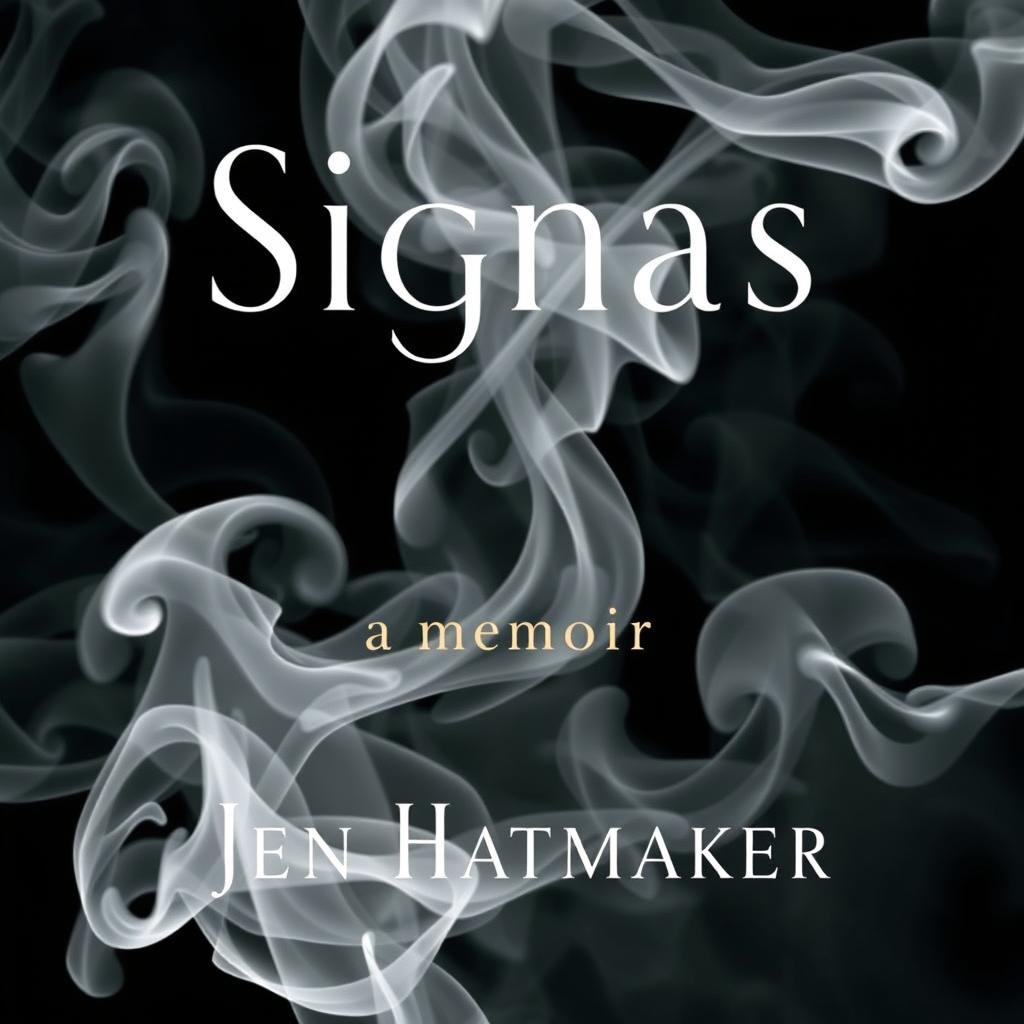 A striking book cover for "Signals: A Memoir" by Jen Hatmaker, featuring a dramatic interplay of smoke as a central design element