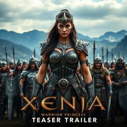 A thrilling scene from the upcoming teaser trailer for 'Xena: Warrior Princess' starring Gal Gadot, who portrays Xena with powerful and commanding presence